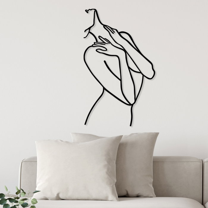 Wallity Woman Lines Escultura de Pared de Metal Negra Wallity Woman Lines Escultura de Pared de Metal Negra